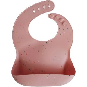 Babador de silicone rosa Mushie - Babador para alimentação Babador de silicone rosa Mushie - Babador para alimentação