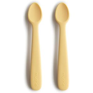 Mushie Baby Silikon Spoon Sett - Gul - Baby Bestikk Mushie Baby Silikon Spoon Sett - Gul - Baby Bestikk