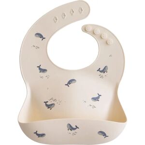 Bavoir en silicone Mushie Beige avec Motif de Baleine - Pour Bébé et Enfant Bavoir en silicone Mushie Beige avec Motif de Baleine - Pour Bébé et Enfant