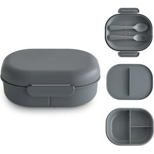 Mushie Lunch Box Smoke - Boîte à lunch, Sans BPA, Inclut Ustensiles, 3 Compartiments - Publicité Mushie Lunch Box Smoke - Boîte à lunch, Sans BPA, Inclut Ustensiles, 3 Compartiments - Publicité