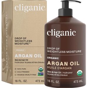 Cliganic Organic Argan Oil - 473ml - Cold-Pressed, Certified Organic Cliganic Organic Argan Oil - 473ml - Cold-Pressed, Certified Organic