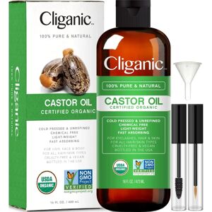 Cliganic Organic Castor Oil - 473ml - Natural & Pure Cliganic Organic Castor Oil - 473ml - Natural & Pure