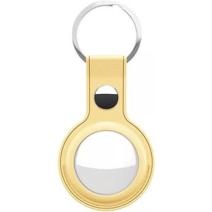 Anneau de Clé en Cuir Jaune Pastel Keybudz pour AirTag - Porte-clé Anneau de Clé en Cuir Jaune Pastel Keybudz pour AirTag - Porte-clé