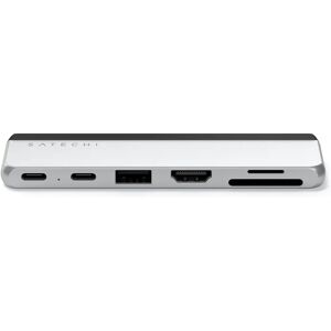 Estação de Acoplamento USB-C Prata Satechi - Dock/Replicador de portas - 6 Portas Estação de Acoplamento USB-C Prata Satechi - Dock/Replicador de portas - 6 Portas