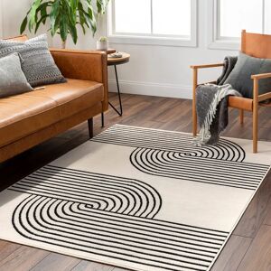 LIVABLISS Scandinavian Modern Rug White/Black - Rug LIVABLISS Scandinavian Modern Rug White/Black - Rug