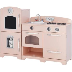 Teamson Kids Pink Wooden Toy Kitchen - Play Kitchen with Fridge Teamson Kids Pink Wooden Toy Kitchen - Play Kitchen with Fridge