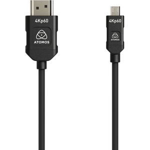 Atomos ATOM4K60C7 HDMI cable - 0.45m - Black - HDMI Type A to D Atomos ATOM4K60C7 HDMI cable - 0.45m - Black - HDMI Type A to D