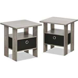 Furinno Andrey Table d'Appoint - Chêne Gris Français - Design Compact et Élégant - Publicité Furinno Andrey Table d'Appoint - Chêne Gris Français - Design Compact et Élégant - Publicité