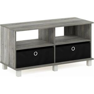 Furinno Andrey Entertainment Center - Élégant, Bois, Chêne Français Gris/Noir - Publicité Furinno Andrey Entertainment Center - Élégant, Bois, Chêne Français Gris/Noir - Publicité