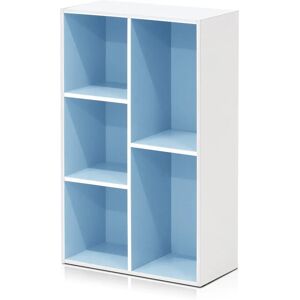 Furinno Luder Blanc/Bleu Clair Étagère Ouverte - Étagère Ouverte - Publicité Furinno Luder Blanc/Bleu Clair Étagère Ouverte - Étagère Ouverte - Publicité