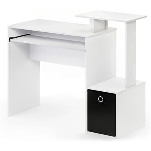 Furinno White/Black Compact Computer Desk - Home Office Furniture Furinno White/Black Compact Computer Desk - Home Office Furniture