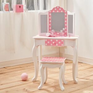Teamson Kids Gisele Pink Kids Dressing Table - Vanity & Stool for Role Play Teamson Kids Gisele Pink Kids Dressing Table - Vanity & Stool for Role Play