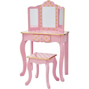 Teamson Kids Gisele Pink Polka Dot Vanity Table - Dressing Table for Kids Teamson Kids Gisele Pink Polka Dot Vanity Table - Dressing Table for Kids