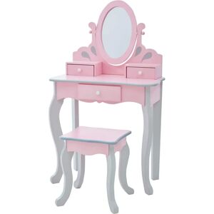 Teamson Kids Rapunzel Pink Grey Vanity - Kids Dressing Table Teamson Kids Rapunzel Pink Grey Vanity - Kids Dressing Table