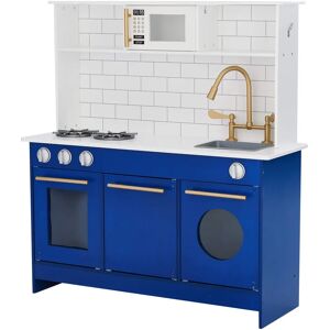Teamson Kids Blue Toy Kitchen - Wooden Cooker - Unisex Teamson Kids Blue Toy Kitchen - Wooden Cooker - Unisex