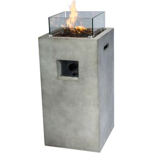 Teamson Home Fogón de Gas - 12KW Cuadrado de Concreto para Exterior Teamson Home Fogón de Gas - 12KW Cuadrado de Concreto para Exterior