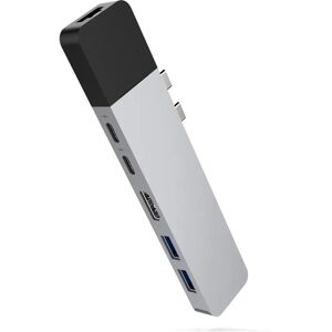 HYPER GN28N-SILVER Dock för laptop - 6-in-2 USB-C Hub för MacBook HYPER GN28N-SILVER Dock för laptop - 6-in-2 USB-C Hub för MacBook