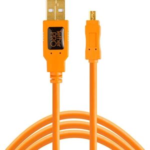 Cavo USB Tether Tools CU8015-ORG - 4,6m, Arancione, USB 2.0, Mini-USB B Cavo USB Tether Tools CU8015-ORG - 4,6m, Arancione, USB 2.0, Mini-USB B