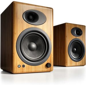 Haut-parleurs stéréo Audioengine A5+ câblés 50 W - Enceintes - Bibliothèque - 2 Voies - Bambou Naturel - Publicité Haut-parleurs stéréo Audioengine A5+ câblés 50 W - Enceintes - Bibliothèque - 2 Voies - Bambou Naturel - Publicité