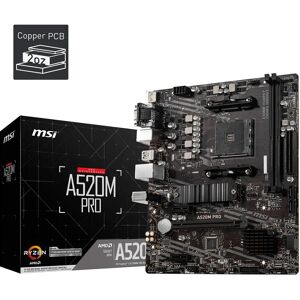 MSI A520M PRO Motherboard - Socket AM4, DDR4, USB 3.0 MSI A520M PRO Motherboard - Socket AM4, DDR4, USB 3.0
