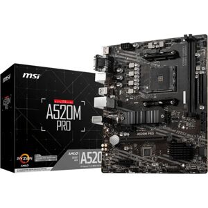 MSI A520M PRO Moederbord - Socket AM4, DDR4, USB 3.0 MSI A520M PRO Moederbord - Socket AM4, DDR4, USB 3.0