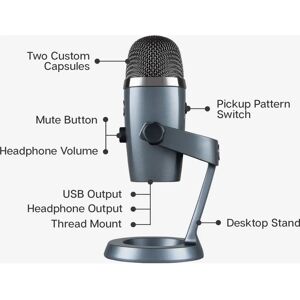 Blue Microphones Yeti Nano Grau Kompaktes USB-Mikrofon Blue Microphones Yeti Nano Grau Kompaktes USB-Mikrofon