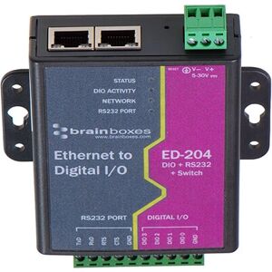 Brainboxes ED-204 - Ethernet to 4 Digital IO - Serial Brainboxes ED-204 - Ethernet to 4 Digital IO - Serial