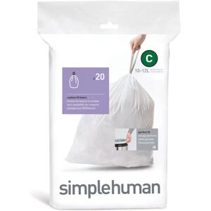 Simplehuman White Trash Bags - 10-12L - Pack of 20 Simplehuman White Trash Bags - 10-12L - Pack of 20