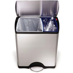 simplehuman Poubelle rectangulaire en acier inoxydable 46 L - Durable, Peu encombrante, Fermeture silencieuse simplehuman Poubelle rectangulaire en acier inoxydable 46 L - Durable, Peu encombrante, Fermeture silencieuse