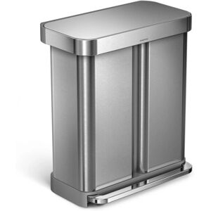 Simplehuman Doppelt Kompartiment Treteimer Mit Liner-Tasche 58 L - Edelstahl Simplehuman Doppelt Kompartiment Treteimer Mit Liner-Tasche 58 L - Edelstahl