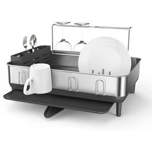 simplehuman Steel Frame Dish Rack - Stainless Steel, 360° Drainage, Holds 4 Glasses simplehuman Steel Frame Dish Rack - Stainless Steel, 360° Drainage, Holds 4 Glasses