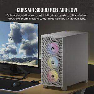 Corsair White Midi Tower PC Case - High Airflow, Tempered Glass Corsair White Midi Tower PC Case - High Airflow, Tempered Glass