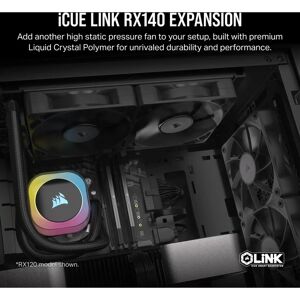Corsair iCUE LINK RX140 PWM Fan - 140mm Black - Computer Case Fan Corsair iCUE LINK RX140 PWM Fan - 140mm Black - Computer Case Fan