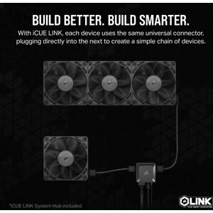 Corsair iCUE LINK RX140 Computer Case Fan - Black - 2 pcs Corsair iCUE LINK RX140 Computer Case Fan - Black - 2 pcs
