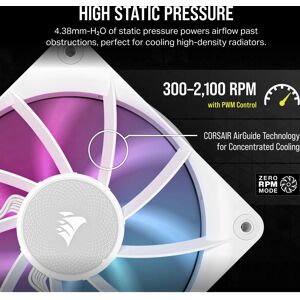 Corsair iCUE LINK RX120 RGB Computer case Fan - White - 120mm RGB fan Corsair iCUE LINK RX120 RGB Computer case Fan - White - 120mm RGB fan