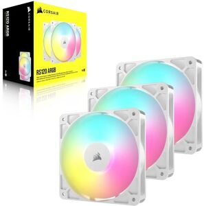 Corsair RS120 ARGB 3-Pack - PWM White Computer Fan Corsair RS120 ARGB 3-Pack - PWM White Computer Fan