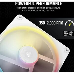 Corsair iCUE LINK LX140-R RGB Computer case Fan - White - Dual 140mm - RGB Corsair iCUE LINK LX140-R RGB Computer case Fan - White - Dual 140mm - RGB
