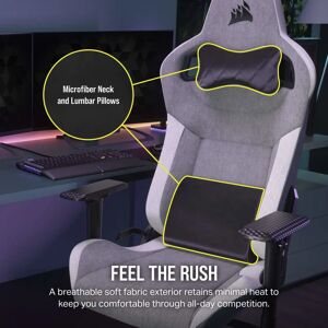 Corsair Corsair T3 RUSH Fabric Gaming Chair - Grey/White - Gaming Chair Corsair Corsair T3 RUSH Fabric Gaming Chair - Grey/White - Gaming Chair