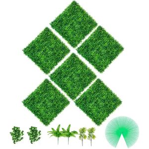 Vibrant Green Artificial Boxwood Wall Panels - 6 pcs, 20x20 inches - Privacy Screen Vibrant Green Artificial Boxwood Wall Panels - 6 pcs, 20x20 inches - Privacy Screen