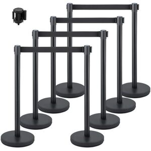 VEVOR 8-Piece Crowd Control Barrier Set - Black, Retractable Belt, Steel & Concrete Base VEVOR 8-Piece Crowd Control Barrier Set - Black, Retractable Belt, Steel & Concrete Base