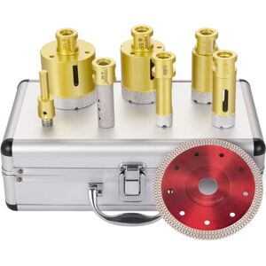 Vakuum Brazed Diamond Core Drill Set - 7 Sizes for Tiles and Porcelain Vakuum Brazed Diamond Core Drill Set - 7 Sizes for Tiles and Porcelain