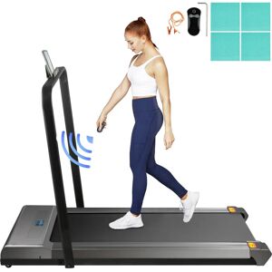 Succebuy Tapis de course argenté sous bureau avec barre - Machine à courir pour la maison - Publicité Succebuy Tapis de course argenté sous bureau avec barre - Machine à courir pour la maison - Publicité