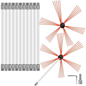 Vevor White 39FT Chimney Sweep Kit - Flexible Rods & Brushes Vevor White 39FT Chimney Sweep Kit - Flexible Rods & Brushes