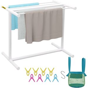 Vevor Outdoor Towel Rack 5 Bars White - Poolside Vevor Outdoor Towel Rack 5 Bars White - Poolside
