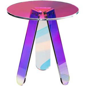 Vevor Round Iridescent Side Table - Rainbow Acrylic - Living Room Vevor Round Iridescent Side Table - Rainbow Acrylic - Living Room
