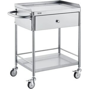 Vevor Medical Cart - Stainless Steel Lab Utility Cart with 360° Silent Wheels - 100kg Capacity Vevor Medical Cart - Stainless Steel Lab Utility Cart with 360° Silent Wheels - 100kg Capacity
