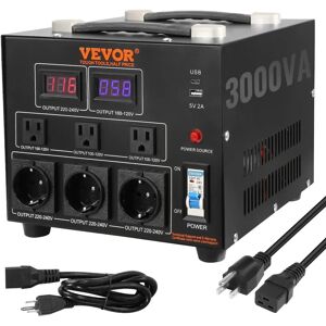Transformador Convertidor de Voltaje Vevor - 3000W - Sube/Baja - Certificado CE Transformador Convertidor de Voltaje Vevor - 3000W - Sube/Baja - Certificado CE
