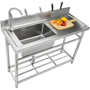 Vevor Stainless Steel Utility Sink - Commercial Kitchen & Food Prep - 47.2in Vevor Stainless Steel Utility Sink - Commercial Kitchen & Food Prep - 47.2in
