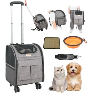 Transporteur pour Chat Vevor avec Roues - Sac de Transport, 8.1 kg, Gris - Publicité Transporteur pour Chat Vevor avec Roues - Sac de Transport, 8.1 kg, Gris - Publicité
