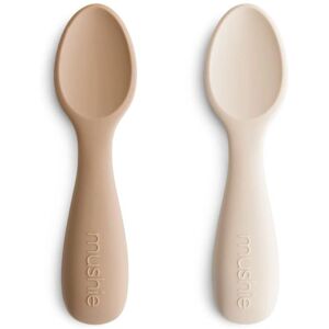 Ensemble de cuillères pour bébé Mushie - Naturel/Sable changeant - Sans BPA Ensemble de cuillères pour bébé Mushie - Naturel/Sable changeant - Sans BPA